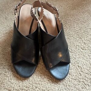 Banana Republic Black Leather Sandals
